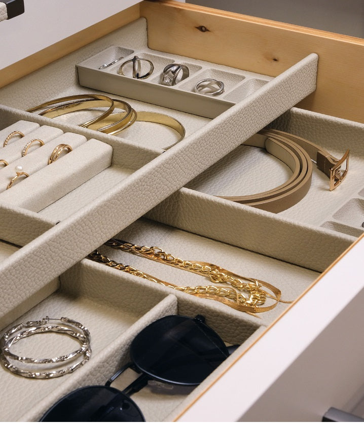 TAG Hardware Contour Configurable Modular Drawer Organization System β Fully Adjustable, Trim-to-Fit, Faux Leather