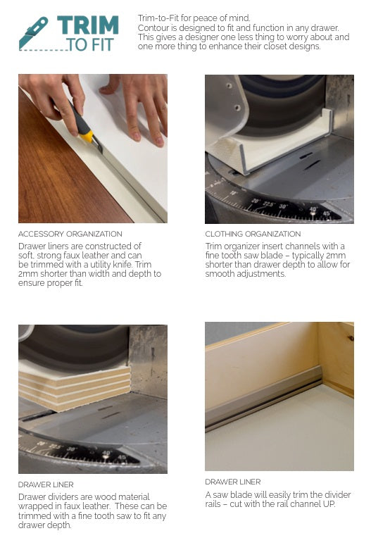 TAG Hardware Contour Configurable Modular Drawer Organization System β Fully Adjustable, Trim-to-Fit, Faux Leather