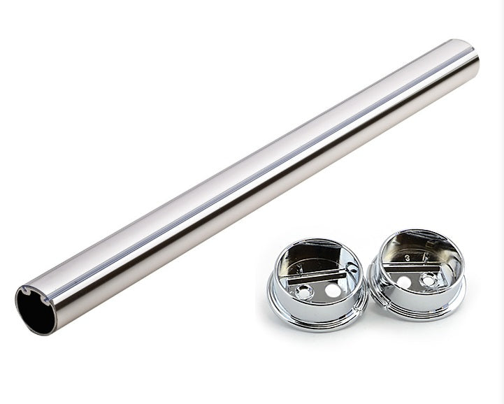 TAG Hardware Premium 1-5/16” Diameter Round Wardrobe Closet Rod with End Supports and Protective Insert Cap