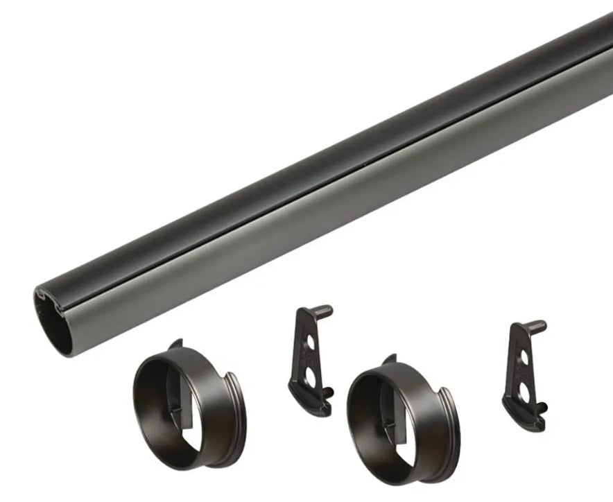 TAG Hardware Premium 1-5/16” Diameter Round Wardrobe Closet Rod with End Supports and Protective Insert Cap