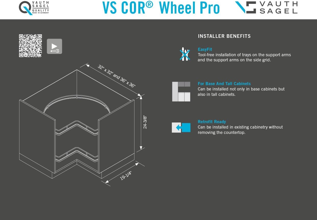 Vauth - Sagel VS COR® Wheel Pro Planero Fullround 2 - Shelf Independently Rotating Lazy Susan - KI Home