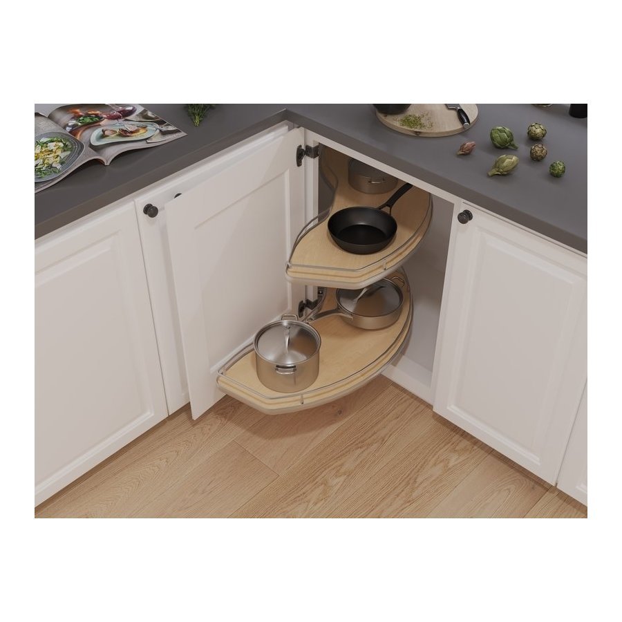 Vauth - Sagel VS CORNERSTONE® Swing Scalea Independant movement 2 - Shelf Lazy Susan for Blind Corner Cabinets - KI Home