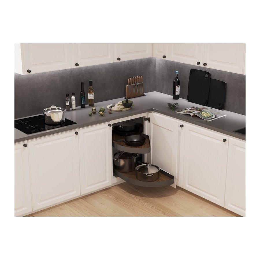 Vauth-Sagel VS CORNERSTONE® MAXX Planero Base Cabinet Pullout 2-Shelf Lazy Susan for Blind Corner Cabinets