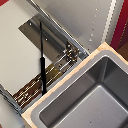 Rev-A-Shelf Pull Out Under Counter Trash Can, 50 Qt 12.5 Gal Garbage Container with Soft-Close and Soft-Open Slides, Silver, 4WCBM-1550DM-1