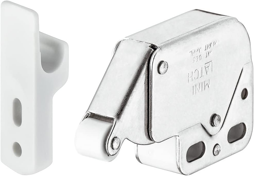 Hafele Steel Mini-Latch with Automatic Spring Catch, Made in Italy