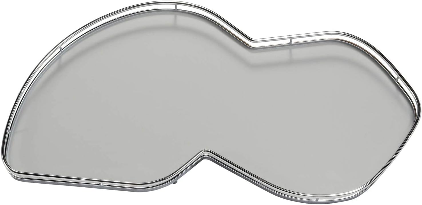 Lemans II Set 2-Shelf Lazy Susan with Soft-Close for Blind Base Corner Cabinets, Chrome and Gray (Model 45, Tray Size: 15", Swings Left)