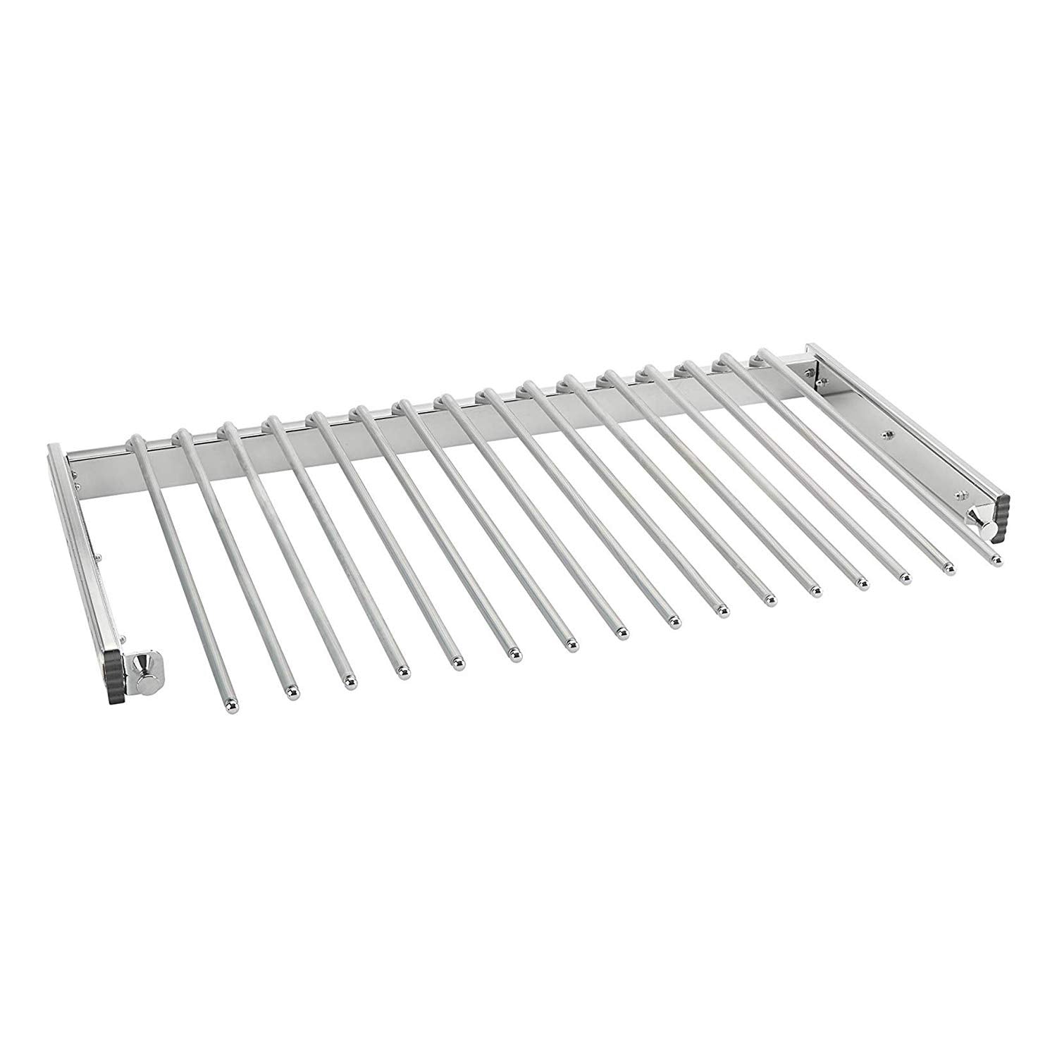 Rev-A-Shelf 17.5" Pull Out Wire Frame for 9 Pairs of Trouser Pant Rack for Space Saving Home Closet Storage Organization, Chrome, PSC-1814CR