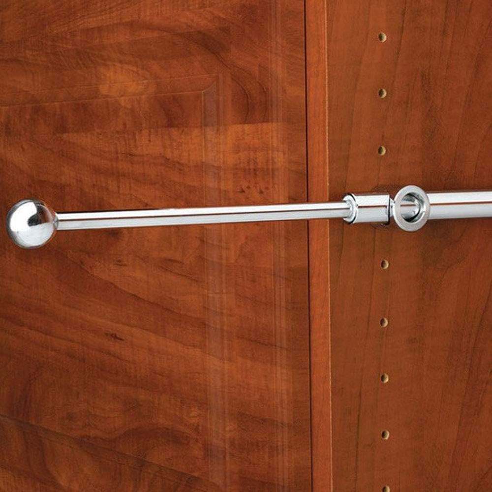 2-Pack Rev-A-Shelf CVR-12-CR 12-Inch Metal Extendable Adjustable Designer Closet Hanging Valet Rod with Mounting Hardware, Chrome
