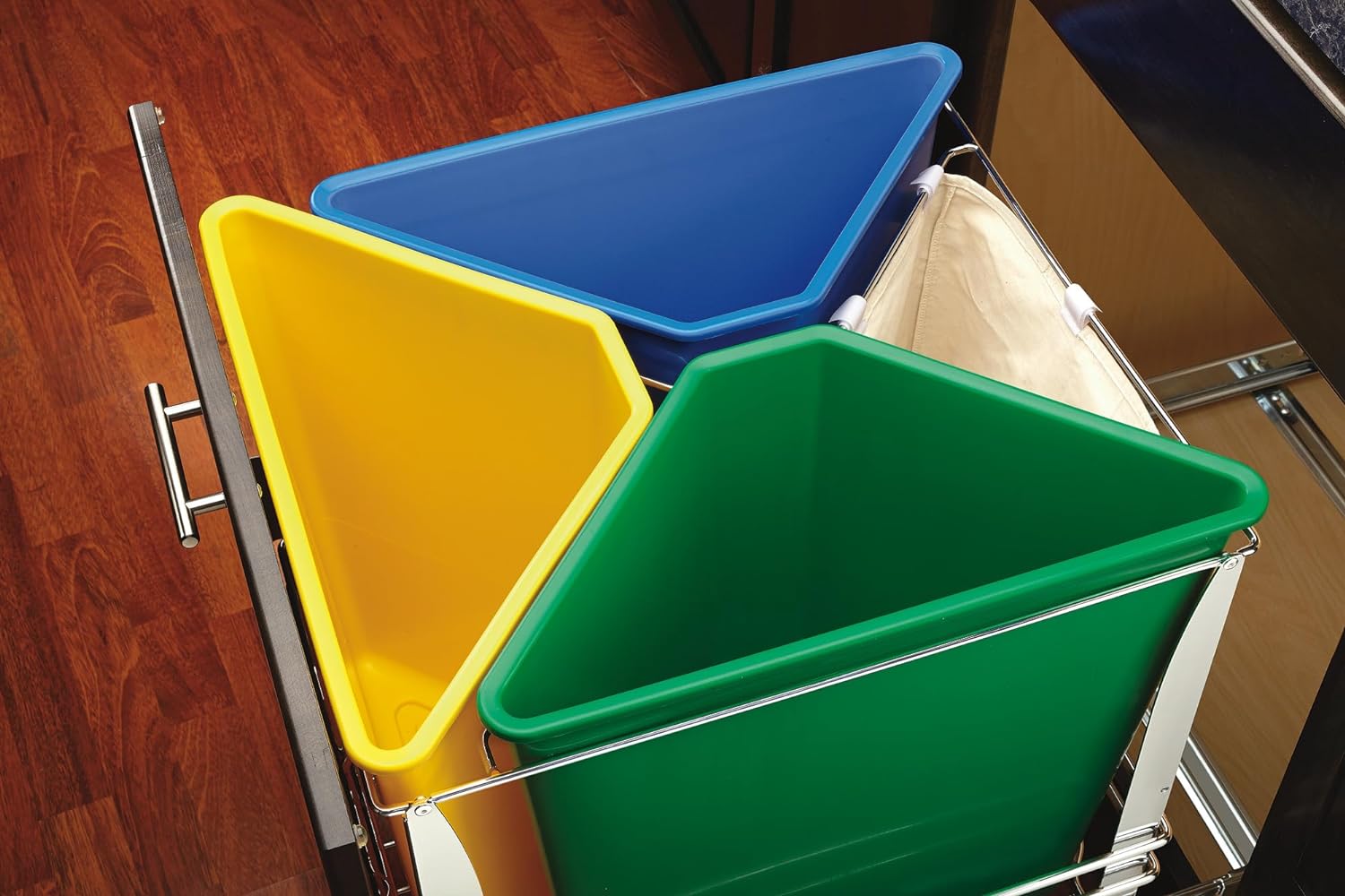 Rev-A-Shelf - 5BBSC-WMDM24-W - White Three Bin Recycling Center with Soft-Close Slides