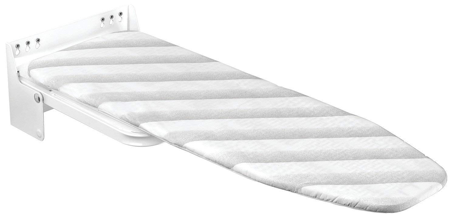 Hafele 568.66.700 Wall Mounted Folding and Rotating Ironing Board with Gray stipes Heat - Resistant Cover - KI Home