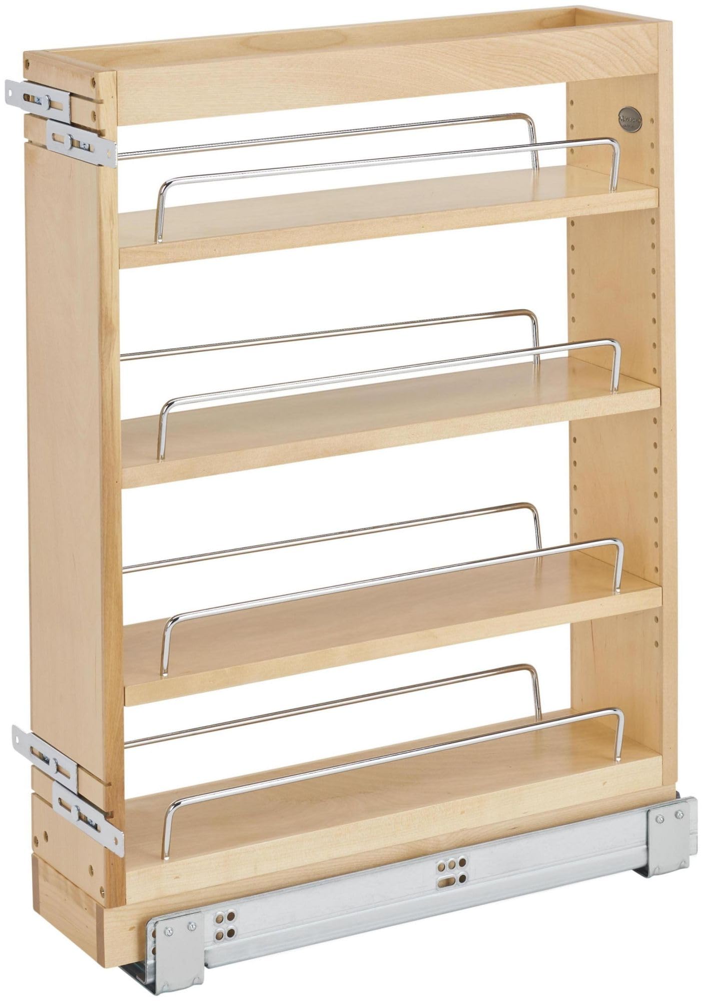 Rev - A - Shelf Pull Out Base Cabinet Organizer, Adjustable Shelves for Full Height Kitchen or Vanity Cabinets, Maple Wood, 448 - BC19 - 8C - KI Home