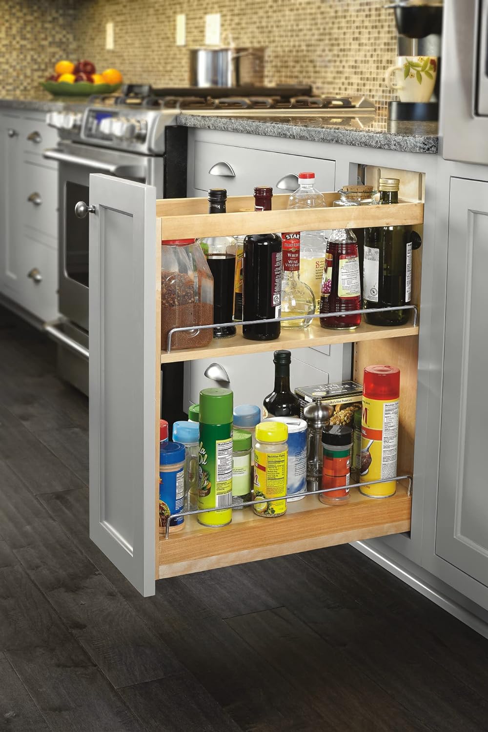 Rev - A - Shelf Pull Out Storage Organizer for Base Kitchen/Bathroom Cabinets with Full Extension Soft Close Slides - KI Home
