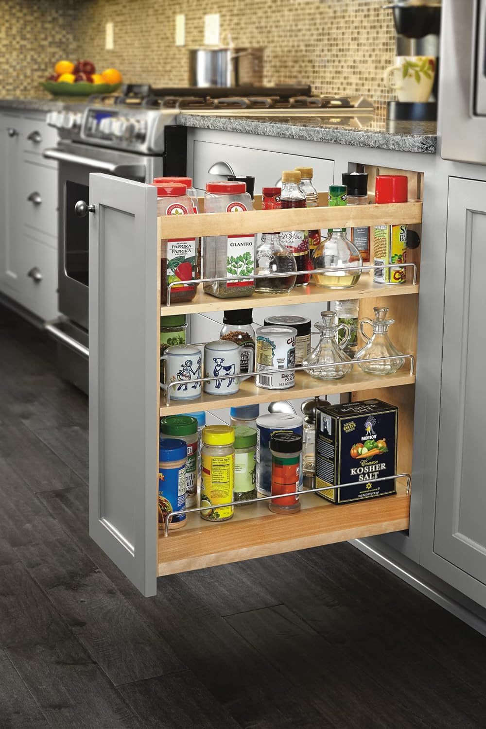Rev - A - Shelf Pull Out Storage Organizer for Base Kitchen/Bathroom Cabinets with Full Extension Soft Close Slides - KI Home