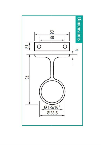 1 - 5/16" Round Suspended Closet Rod Center Support for Wardrobe Rods - KI Home