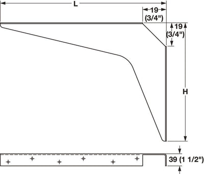 1 Pair BuiltTough Universal Heavy - Duty Reversible Brackets | 1/8" Solid Steel | 1520 - 2900 lbs Capacity - KI Home