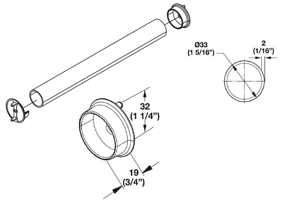 1 Pair Round 1 - 5/16" Wardrobe Closet Rod Metal End Supports - Open & Closed - KI Home