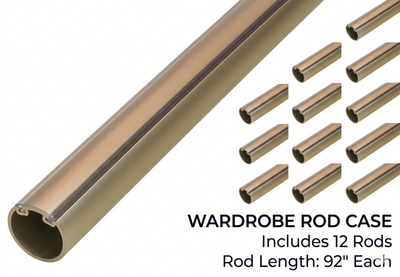 12 - Case ProPack (92" Long) TAG Hardware Premium Elite 1 - 5/16" Round Wardrobe Closet Rods - Aluminum Hanging Rails - KI Home
