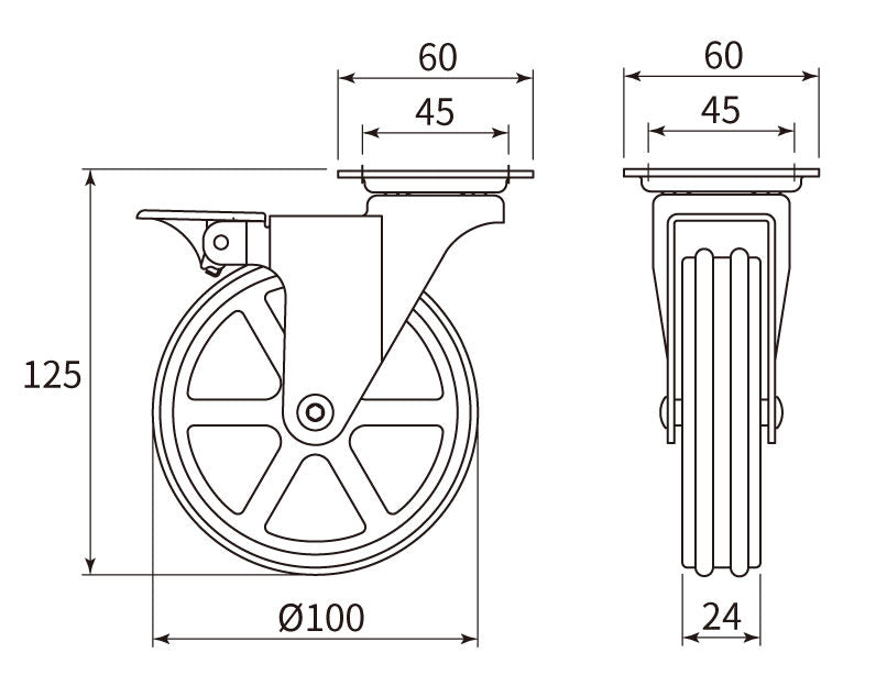 4-ProPack Heavy-Duty Rustic Iron Caster Swivel Wheels with Brakes for Furniture, Industrial, and DIY Projects