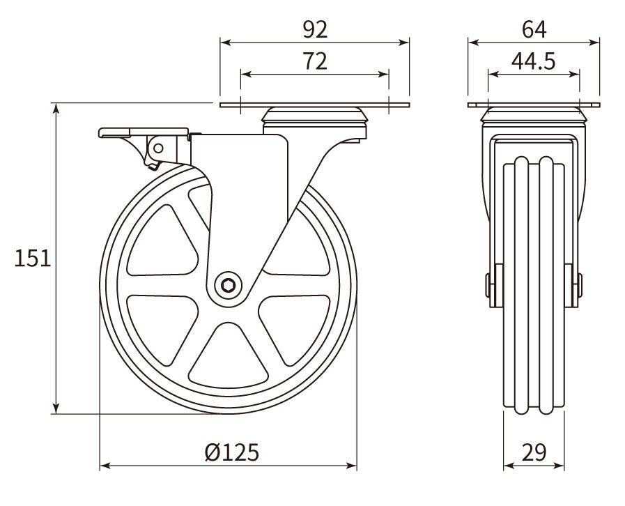 4-ProPack Heavy-Duty Rustic Iron Caster Swivel Wheels with Brakes for Furniture, Industrial, and DIY Projects