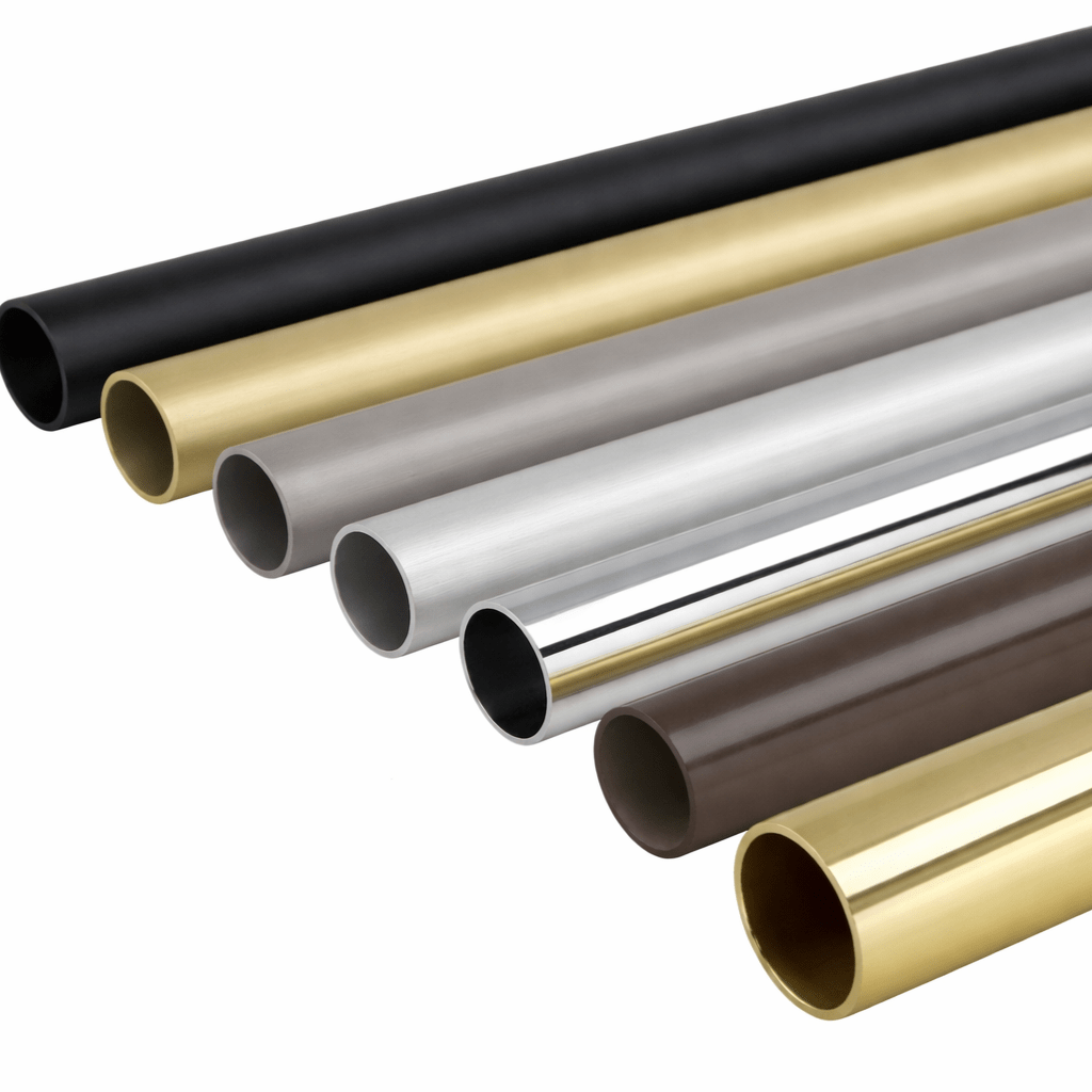 2 - Case Pack 96 - inches Long Round Wardrobe Closet Rods with End Caps and Center Supports - KI Home
