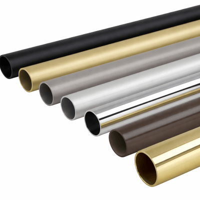 2 - Case Pack 96 - inches Long Round Wardrobe Closet Rods with End Caps and Center Supports - KI Home