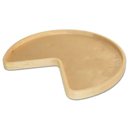 2 - Case Pack Wooden Kidney Shaped Shelf - Mounted Revolving Lazy Susan for Corner Cabinets – Birch Finish | Available in 24", 28", 32" Diameter - KI Home