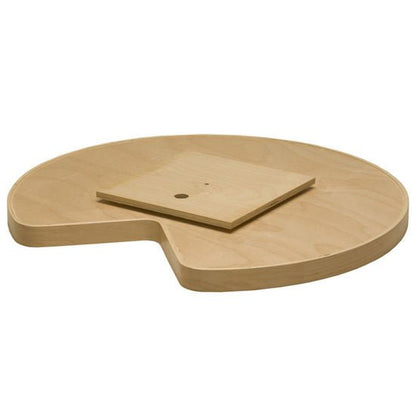 2 - Case Pack Wooden Kidney Shaped Shelf - Mounted Revolving Lazy Susan for Corner Cabinets – Birch Finish | Available in 24", 28", 32" Diameter - KI Home