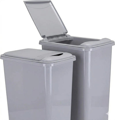 2 - CasePack 35 Qt. Replacement Waste Bins with Lids Trash Cans - KI Home