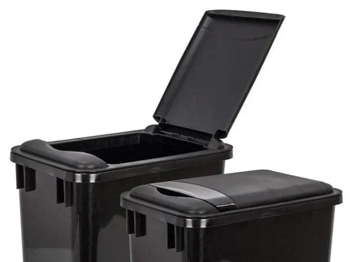 2 - CasePack 35 Qt. Replacement Waste Bins with Lids Trash Cans - KI Home
