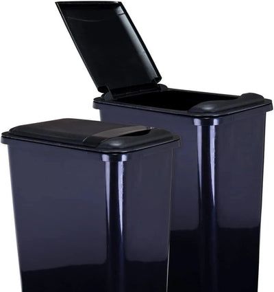 2 - CasePack 35 Qt. Replacement Waste Bins with Lids Trash Cans - KI Home