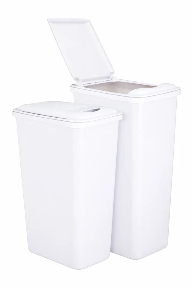 2 - CasePack 35 Qt. Replacement Waste Bins with Lids Trash Cans - KI Home