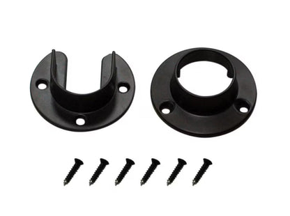 2 - Pack Premium 1 - 5/16" Round Closet Flange Set – Open & Closed End Caps with Screws - KI Home