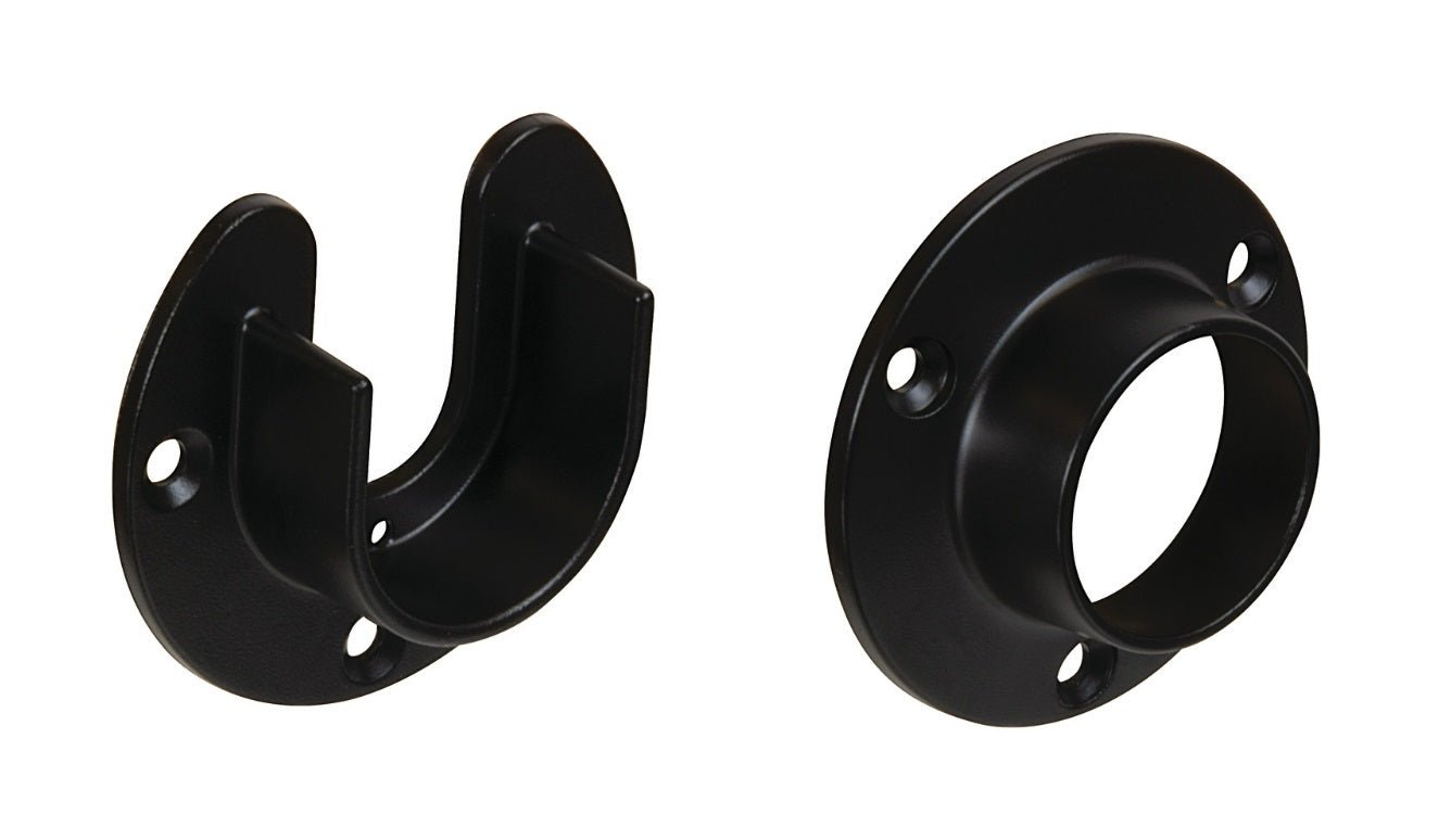 2 - Pack Premium 1 - 5/16" Round Closet Flange Set – Open & Closed End Caps with Screws - KI Home