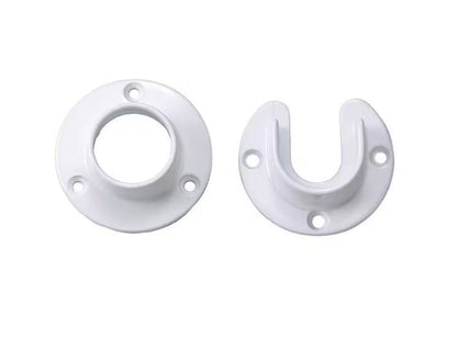2 - Pack Premium 1 - 5/16" Round Closet Flange Set – Open & Closed End Caps with Screws - KI Home