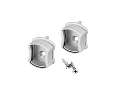 2 - Pack Premium Hourglass Concave Wardrobe Metal End Supports with Installation screws - KI Home
