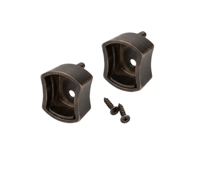 2 - Pack Premium Hourglass Concave Wardrobe Metal End Supports with Installation screws - KI Home