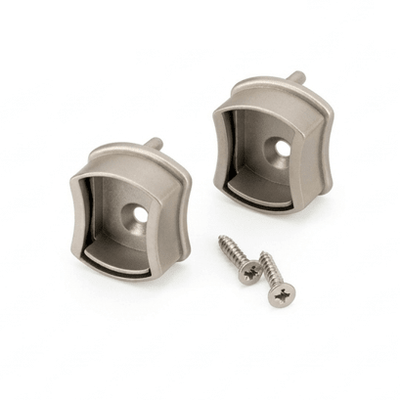 2 - Pack Premium Hourglass Concave Wardrobe Metal End Supports with Installation screws - KI Home