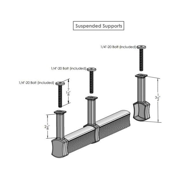 2 - Pack TAG Hardware Concave Suspended Wardrobe Rod End Cap Brackets with Mounting Hardware - KI Home