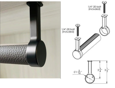 2 - Pack TAG Hardware Elite Suspended 1 - 5/16" Round Wardrobe Rod End Cap Brackets - KI Home