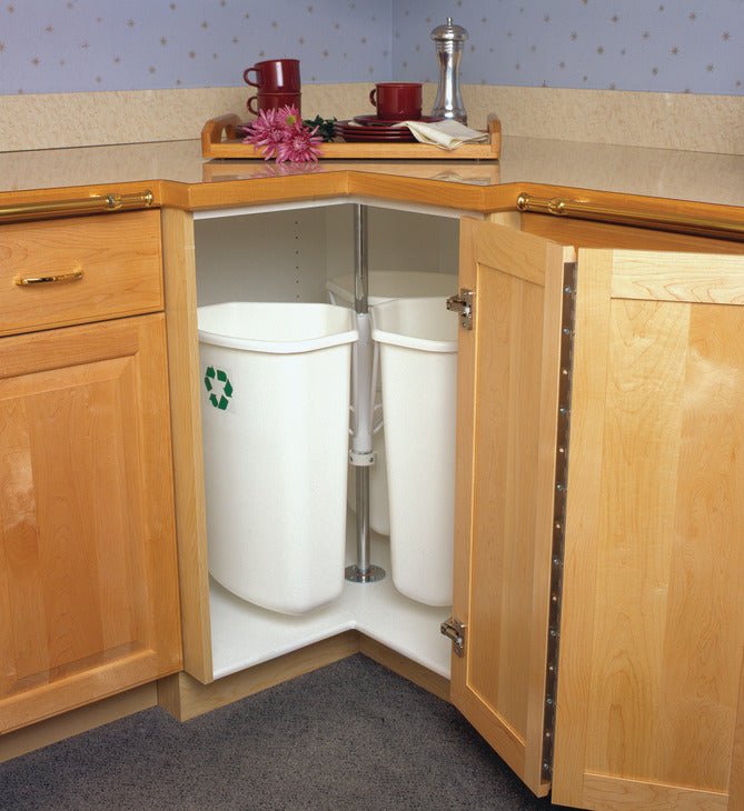 2-Pack White KV 30L (32 Qt) Replacement Waste Bin for Triple Corner Recycling System - KI Home