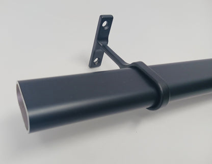 3 ProPack Kit (9 Pieces) Oval Wardrobe Tube Matte Black Closet Rods with End Caps 18 inches to 96 inches Lengths