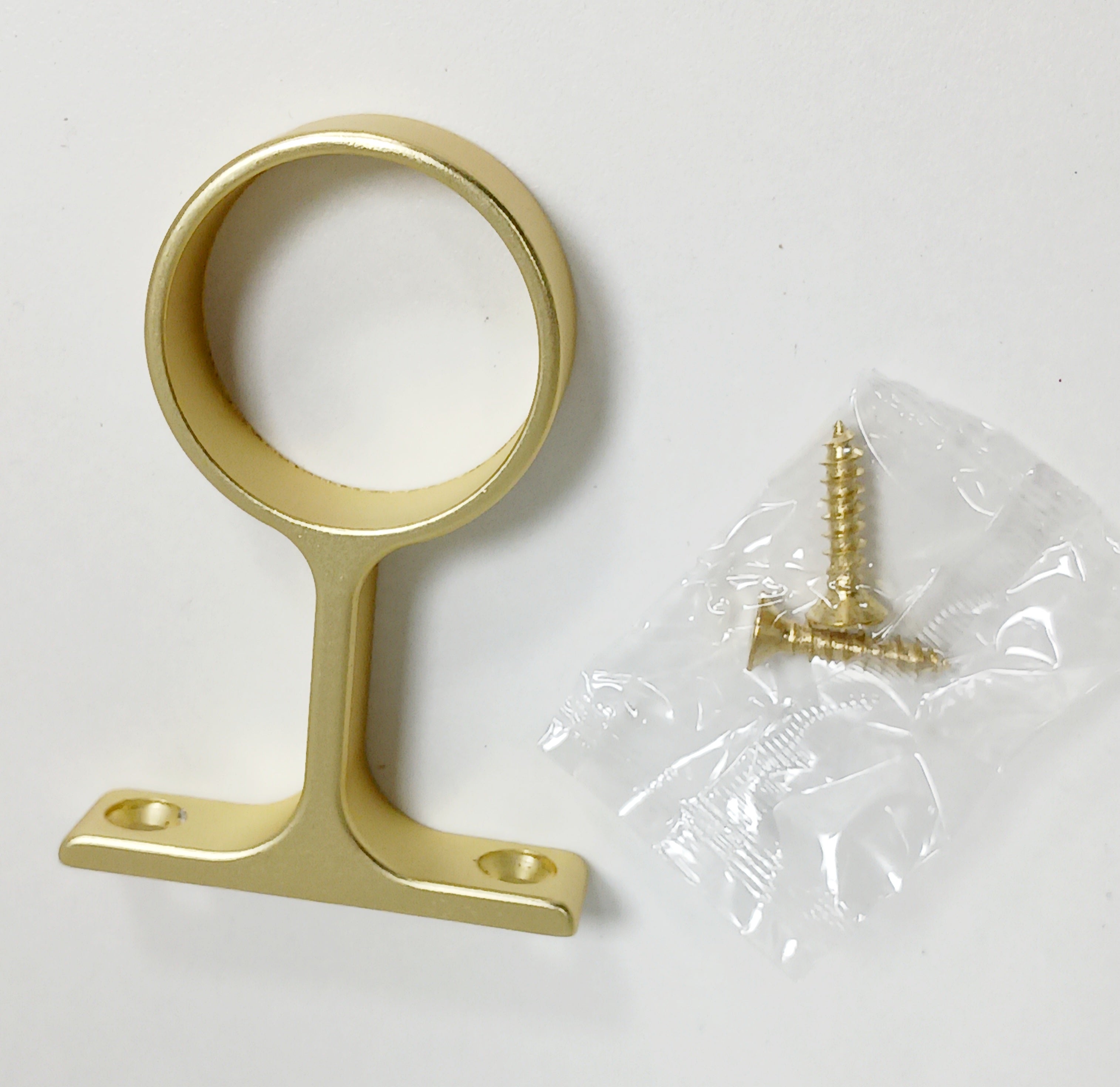 Matte Brass 1-5/16 inch closet rod center support with screws