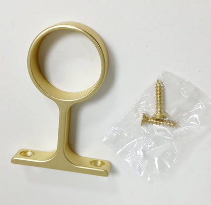 Matte Brass 1-5/16 inch closet rod center support with screws