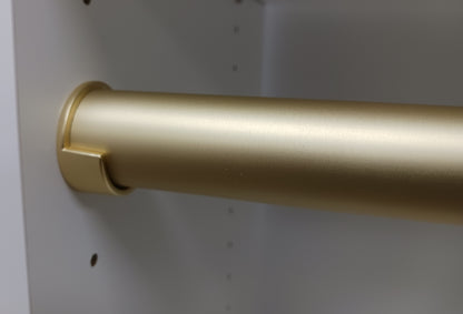 Custom Cut-To-Size Matte Brass 1 5/16 Inch Diameter Round Wardrobe Closet Rod Tube with End Caps 12 inches to 96 inches Lengths