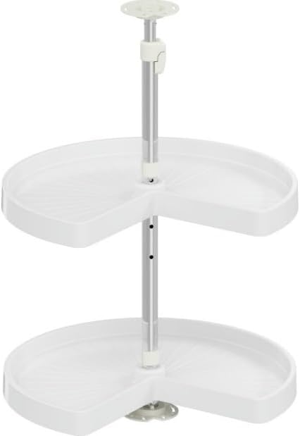 Vauth-Sagel Kidney Polymer Independently Rotating 2-Shelf Lazy Susan Set for for Corner Base Cabinet
