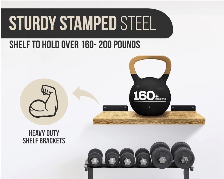 2x8" Heavy - Duty Hidden Floating Steel Shelf Bracket (US - Made) - KI Home