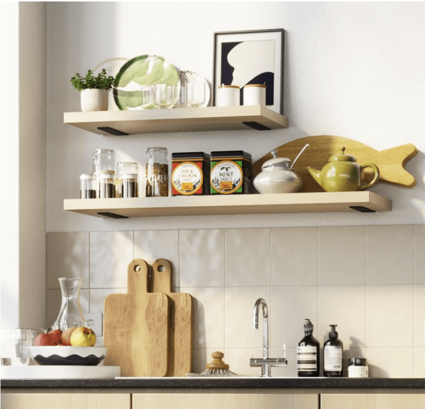 2x8" Heavy - Duty Hidden Floating Steel Shelf Bracket (US - Made) - KI Home