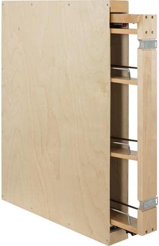 3" or 6" Fully Encased Base Cabinet Filler Pullout with Adjustable Shelves and Premium Soft Close Slides and Door Mounting Brackets - KI Home