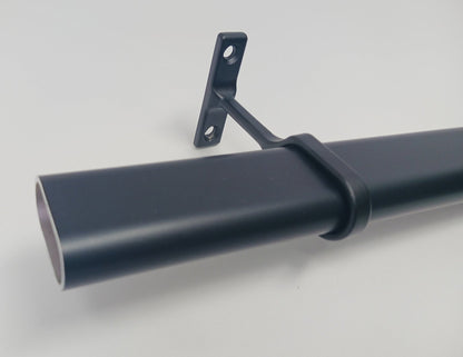 3 ProPack Kit (9 Pieces) Oval Wardrobe Tube Matte Black Closet Rods with End Caps 18 inches to 96 inches Lengths - KI Home