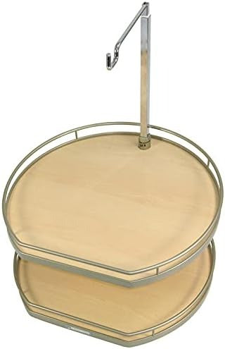 Kessebohmer Twister D-Shaped Nonslip 2 or 3-Shelf Revolving Lazy Susan Set for Upper Wall Corner Cabinets Height 25 15/16" – 30 1/2"